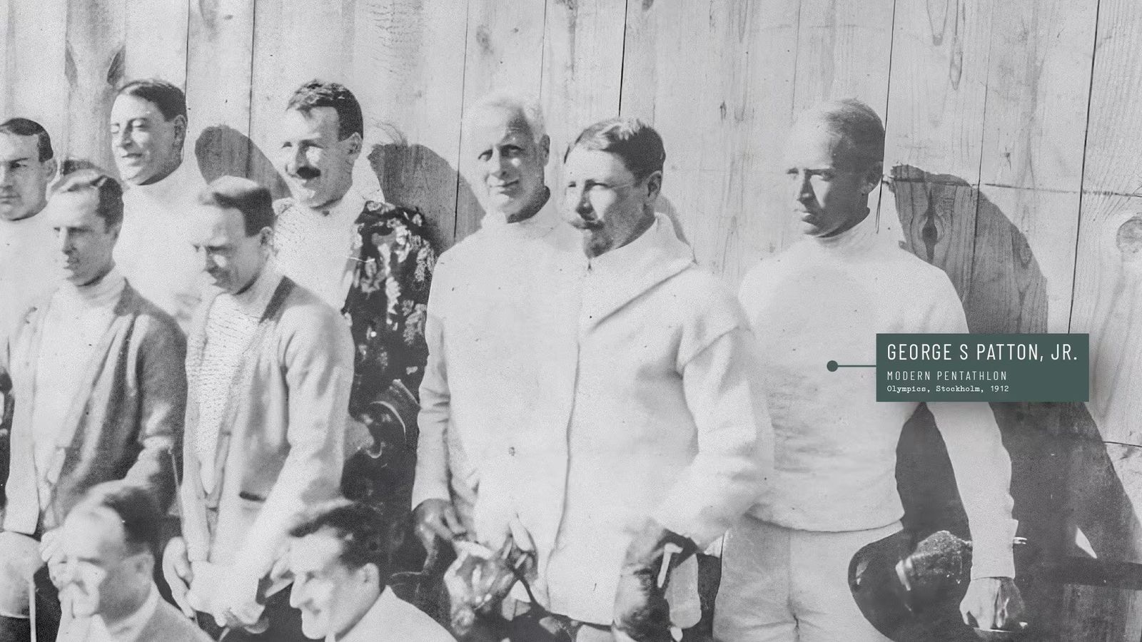 The fencing team. George S. Patton Jr. is labelled.