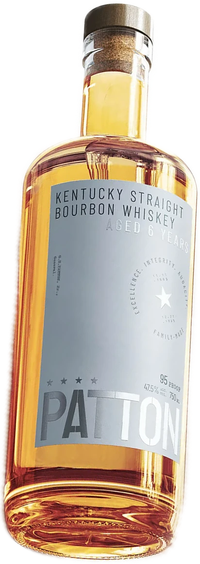 A bottle of Patton Kentucky Straight Bourbon